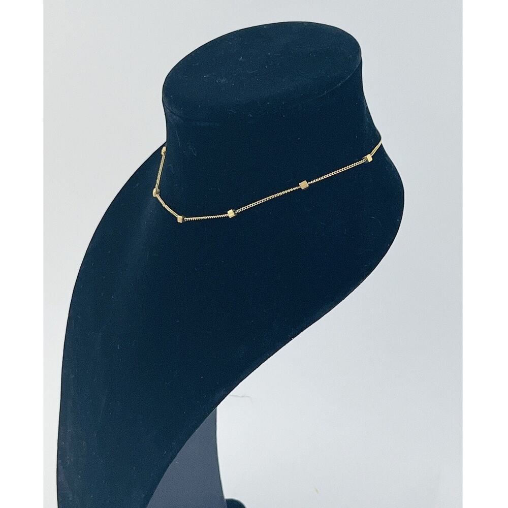 ACCENTS BY HALLMARK Choker GOLDTONE NECKLACE Delicate Square Block Links Vintage